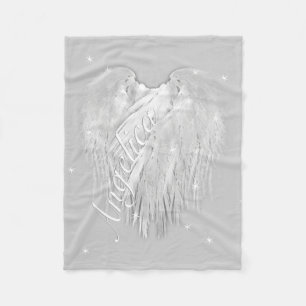ANGEL WINGS Sparkle Heart Fleece Blanket
