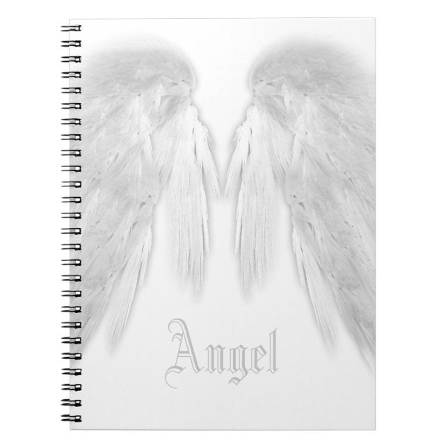 ANGEL WINGS White Custom Name Notebook (Front)