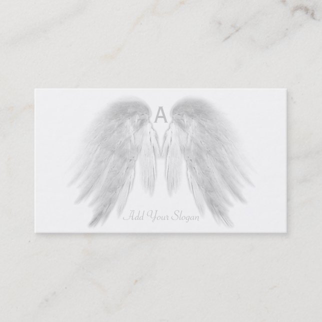 ANGEL WINGS White You Pick Colour Custom Business Card (Front)