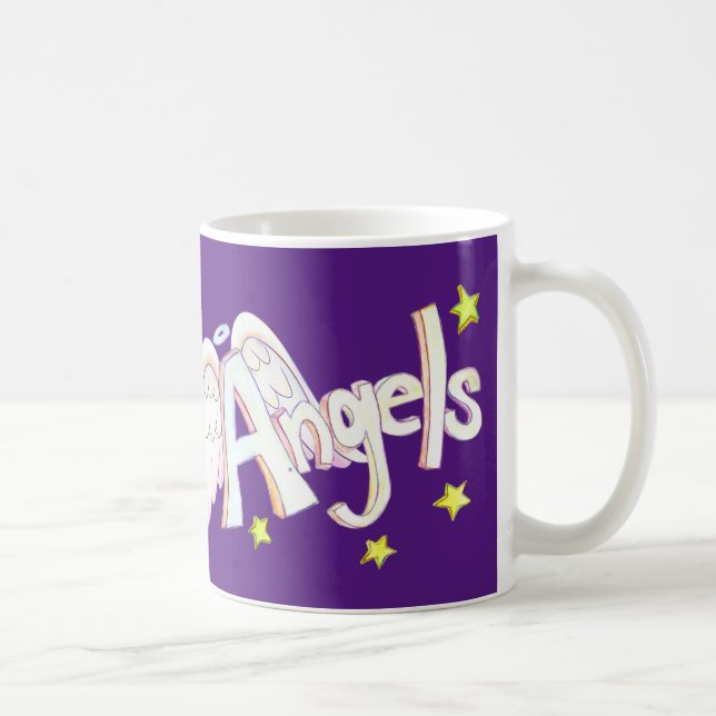 Angel Wings Word Art Custom Coffee Cup Mug (Droite)