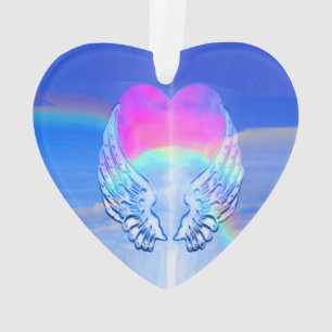 Angel Wings Wrapped Around a Heart Ornament