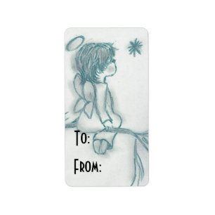 Angel Wishing On A Star - Turquoise Label