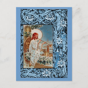 Angel with a trumpet holiday postcard