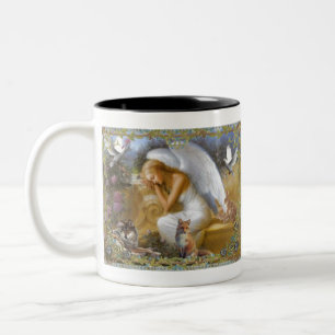 Angel With Animals Two-Tone Coffee Mug