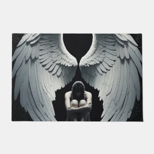 Angel with big wings doormat
