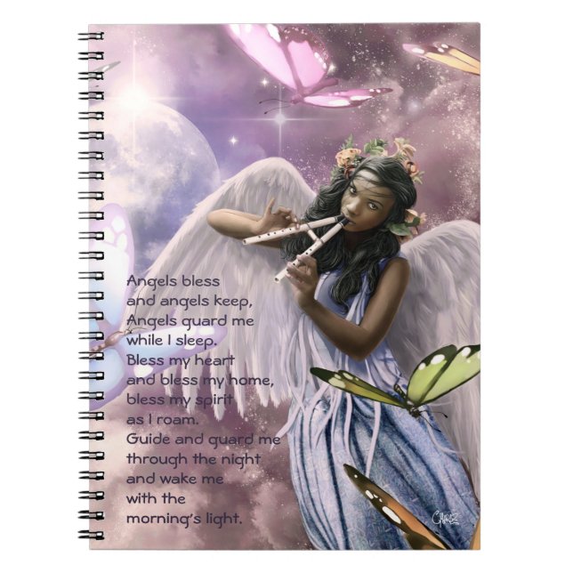 Angel with Butterflies Custom Gift Notebook (Front)