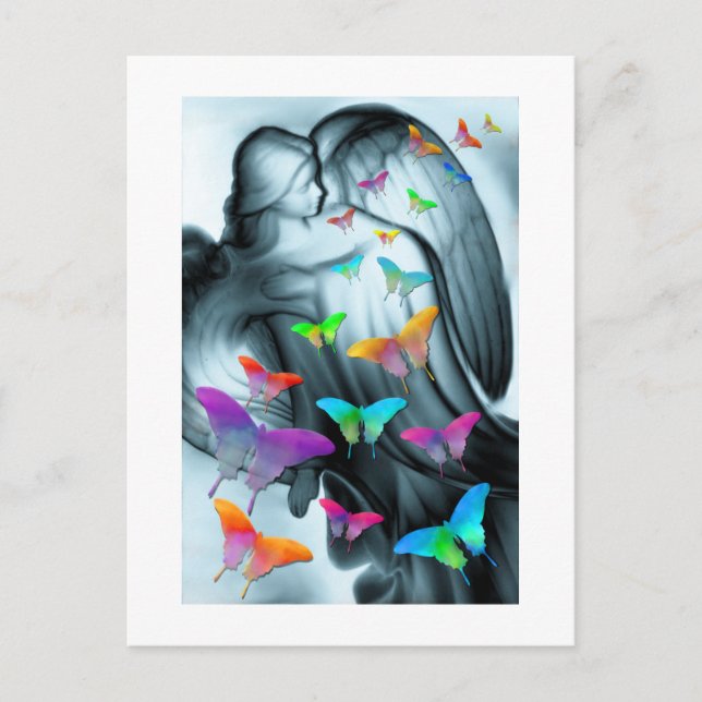 Angel With Butterflies Postcard (Front)