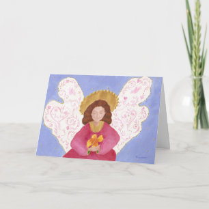angel with butterfly Christmas card