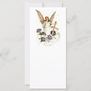 Angel With Cross And Clematis Flowers