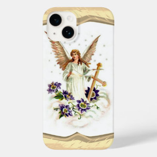 Angel With Cross And Clematis Flowers Case-Mate iPhone 14 Case
