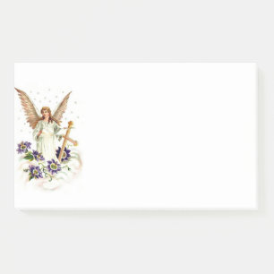 Angel With Cross And Clematis Flowers Post-it Notes