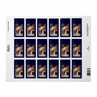 Angel with Deer Christmas Gift Tag Stickers