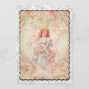 Angel with flowers invitation
