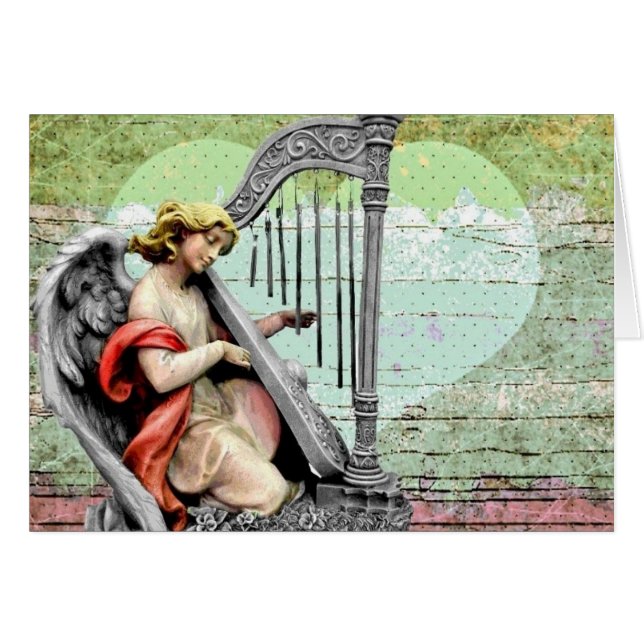 Angel with Harp All Occasion (Front Horizontal)