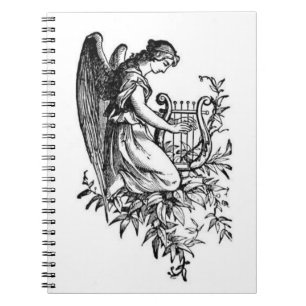Angel With Harp And Flora Notebook