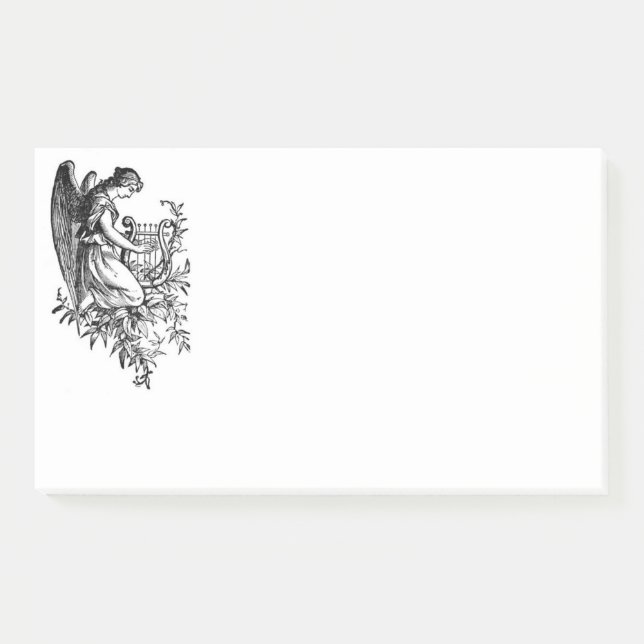Angel With Harp And Flora Post-it Notes (Front)