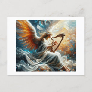Angel with Harp, Postcard