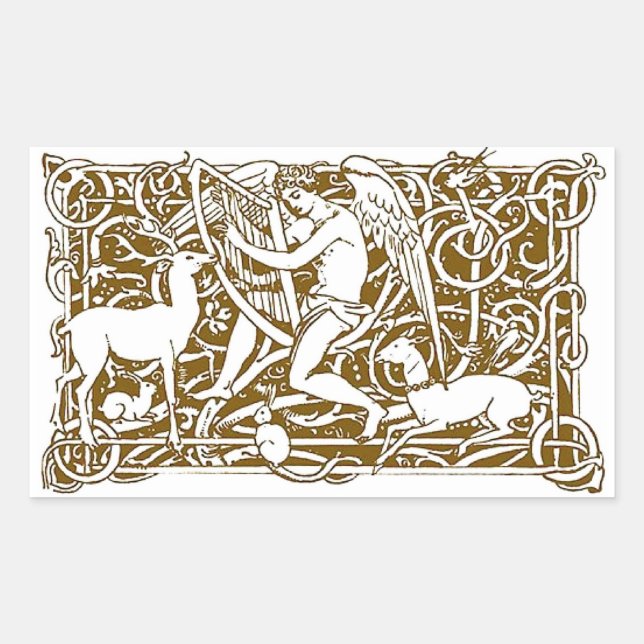 Angel with Harp Sticker (Front)