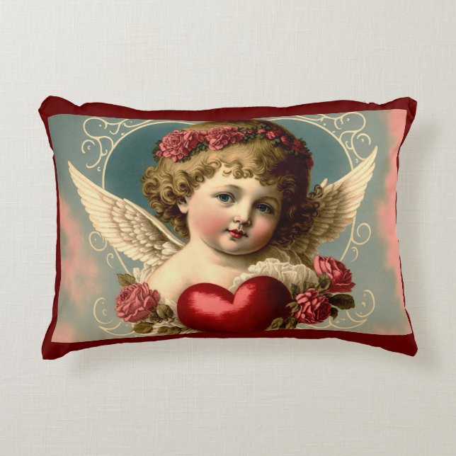 Angel With Heart Accent Pillow (Front)