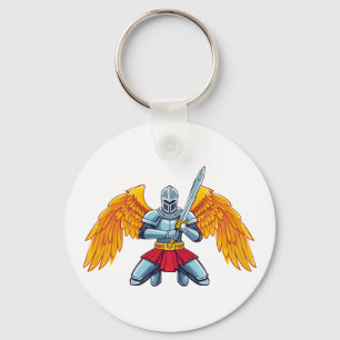 Angel with large sword keychain