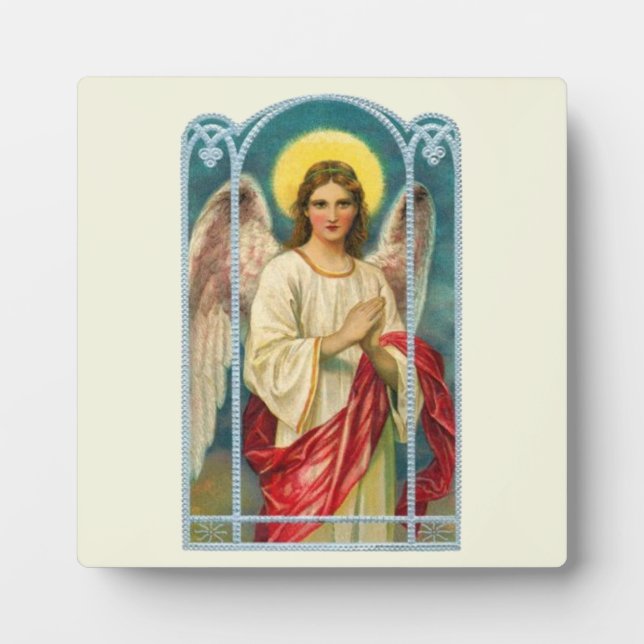 Angel With Pink Ribbon Triptych Plaque (Front)