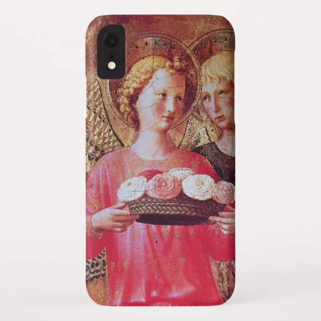 ANGEL WITH PINK WHITE ROSES Case-Mate iPhone CASE (Back)