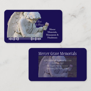 "ANGEL WITH ROSE/REST IN PEACE"  BUSINESS CARD