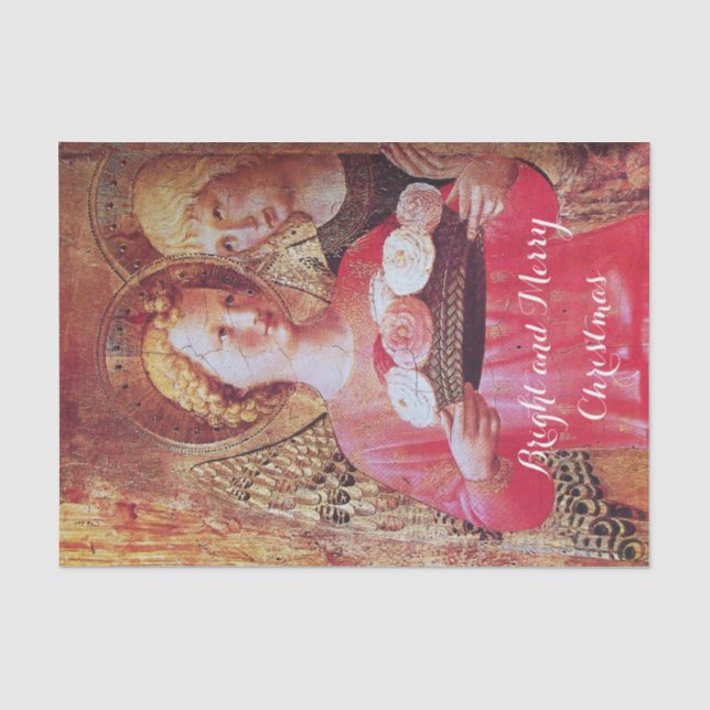 ANGEL WITH ROSES AND ARCHANGEL GABRIEL TISSUE PAPER (Front)