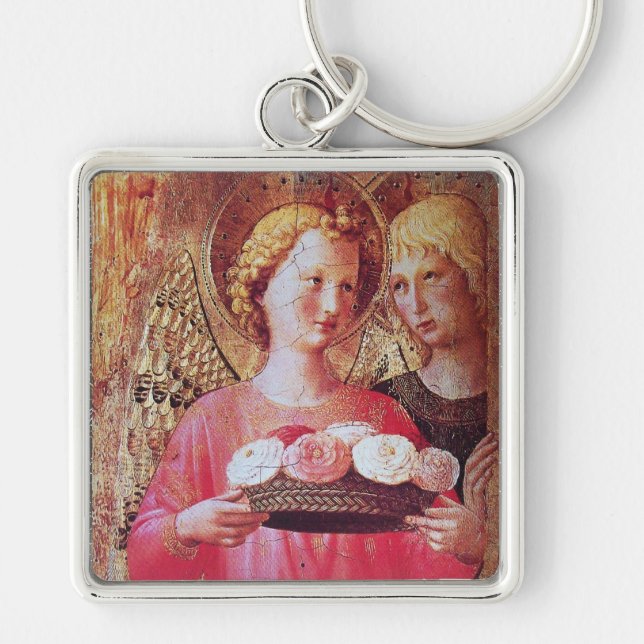 ANGEL WITH ROSES by Fra Angelico Keychain (Front)