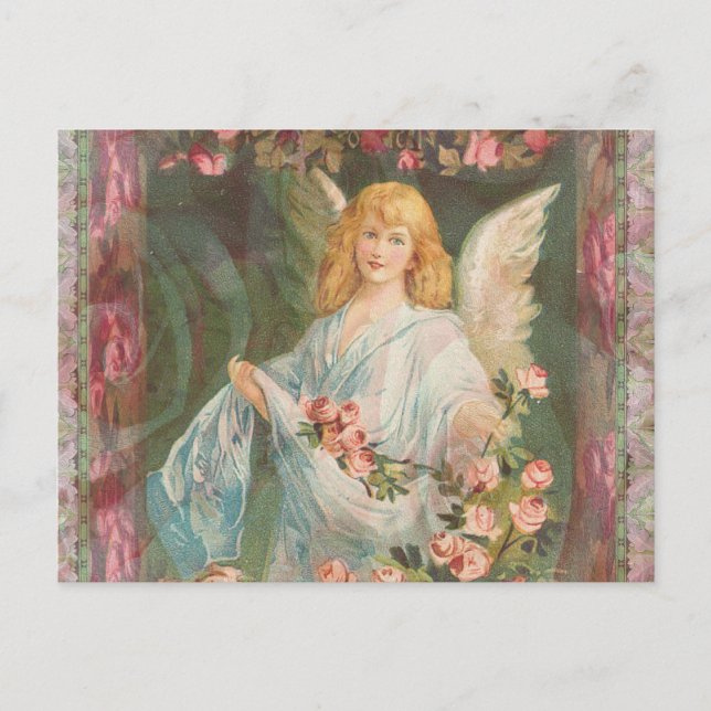 Angel with Roses Postcard (Front)