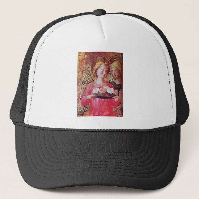 ANGEL WITH ROSES TRUCKER HAT (Front)