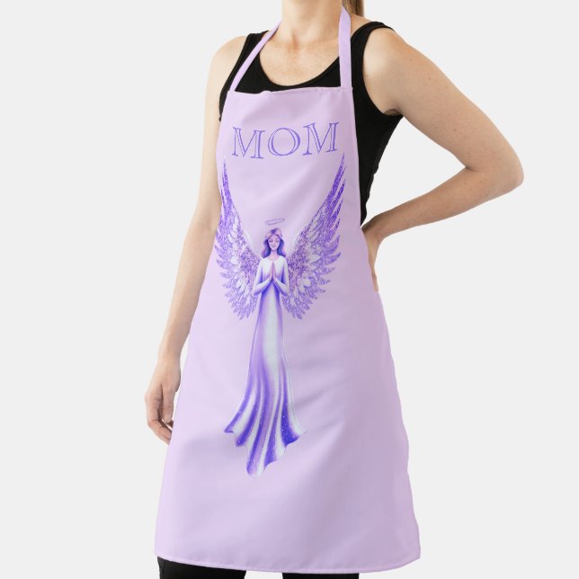 Angel With Sparkly Wings | Pink And Purple Mom Apron (Insitu)