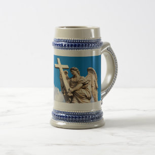 Angel with the Cross Beer Stein