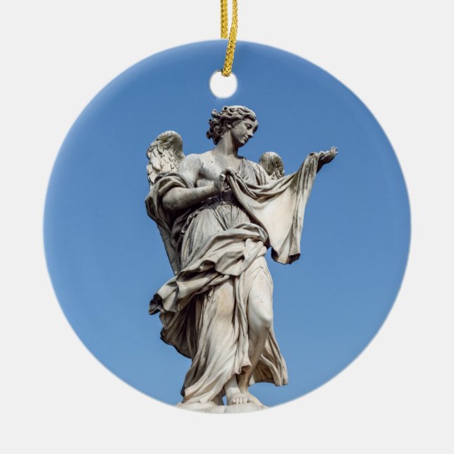 Angel with the Sudarium - Sant'Angelo bridge, Rome Ceramic Ornament (Front)