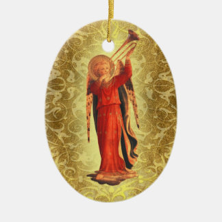 Angel with Trumpet Ceramic Ornament
