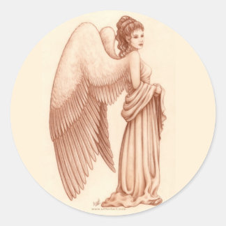 Angel Woman Classic Round Sticker