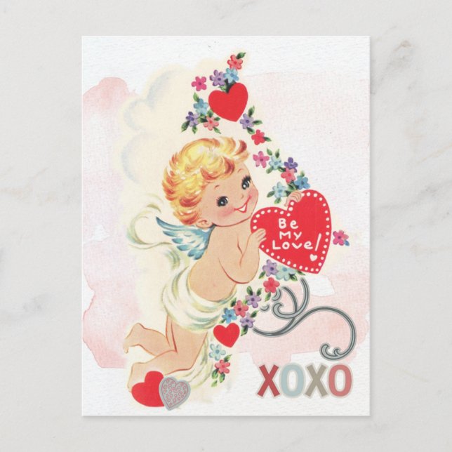 Angel xoxo red heart postcard (Front)
