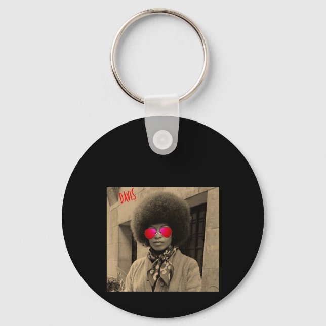 Angela Davis - Student Teacher Gift Quote Philosop Keychain (Front)