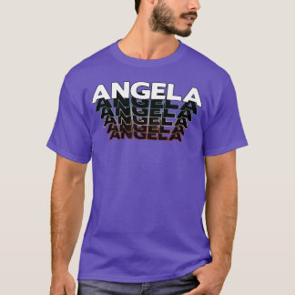 Angela Funny Retro Vintage Sunset Angela 80s 90s f T-Shirt