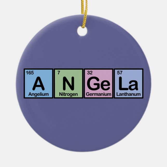 Angela made of Elements Ceramic Ornament (Front)
