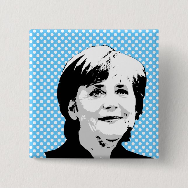 Angela Merkel 2 Inch Square Button (Front)