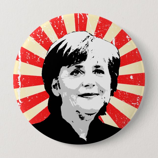 Angela Merkel 4 Inch Round Button (Front)