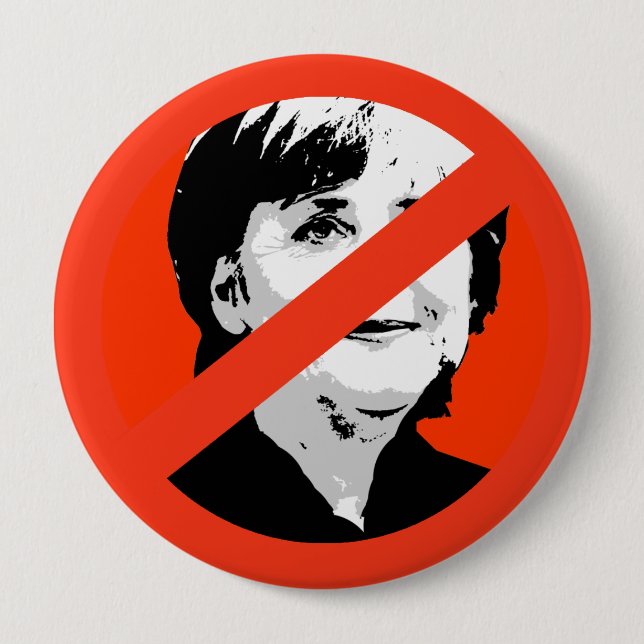 Angela Merkel 4 Inch Round Button (Front)