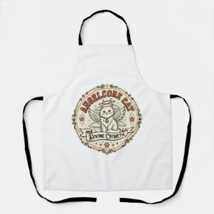 Angelcore Cat Angelcore Cat Vintage Vector Art Shi Apron