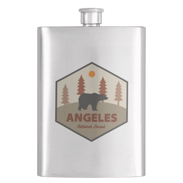 Angeles National Forest California Bear Hip Flask (Front)