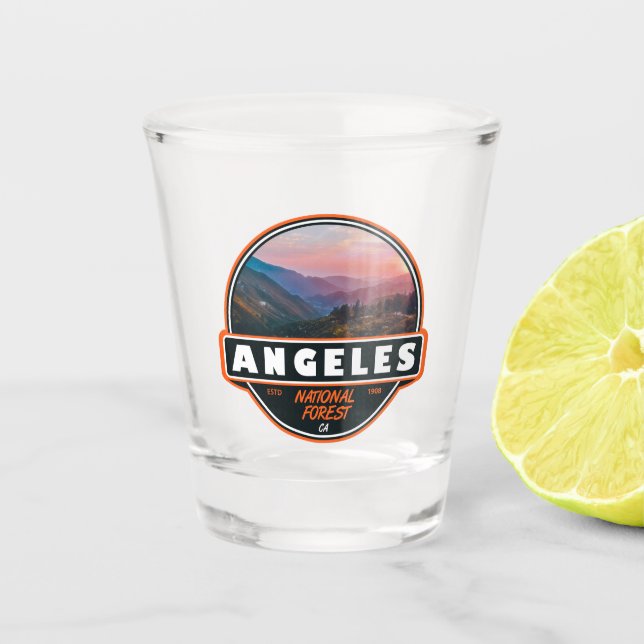 Angeles National Forest California Emblem Shot Glass (Front)