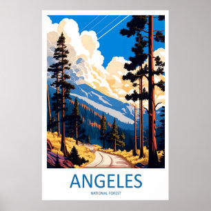 Angeles National Forest Vintage Travel Poster Ski