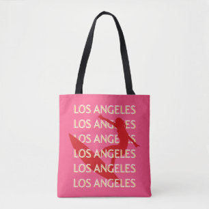 Angeles Travel Art, California, Travel Art, Pink Tote Bag