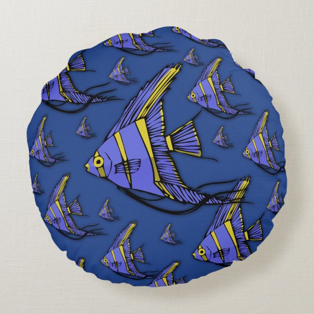 Angelfish #2 round pillow (Back)