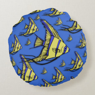 Angelfish #3 round pillow